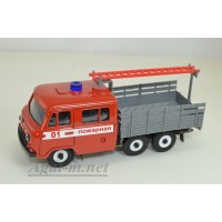 12104-УСР УАЗ-39094 Фермер длиннобазный пожарный с лестницей, таблетка (пластик крашенный), красный